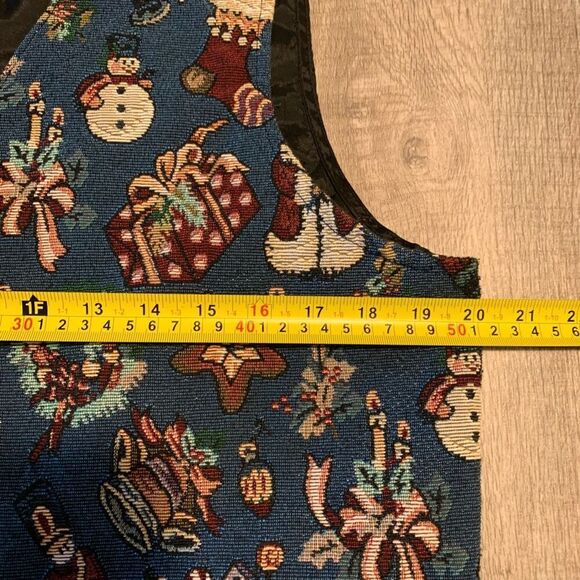 Vintage Bobbie Brooks Christmas Holiday Embroidered Vest Large 90s - Picture 6 of 8